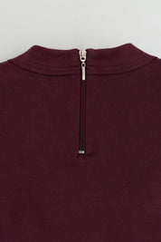 Metal Aksesuarlı Cupra Süet Tunik - Bordo