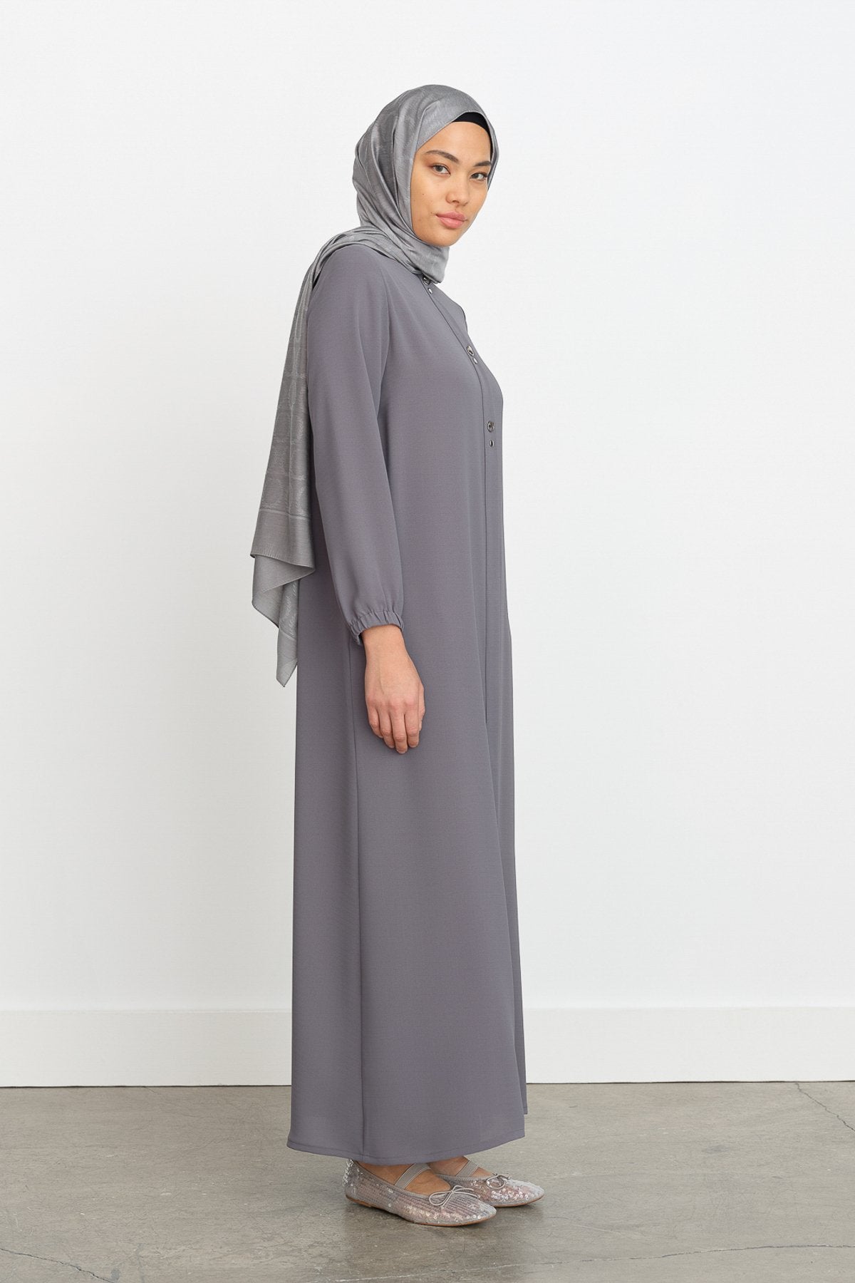 Ferace with Metal Accessories - Dark Gray