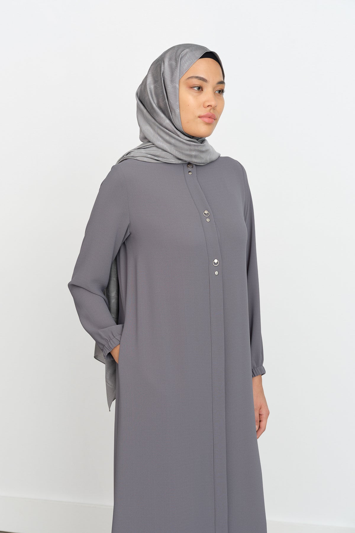 Ferace with Metal Accessories - Dark Gray