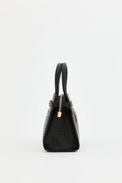 Woven Bag with Metal Accessories - Black