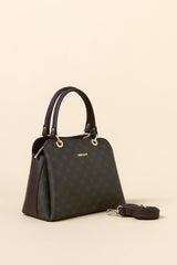 Monogram Metal Accessory Satchel Bag - Coffee