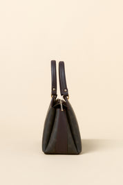 Monogram Metal Accessory Satchel Bag - Coffee