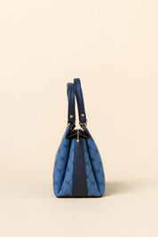 Monogram Metal Aksesuarlı Satchel Çanta - Lacivert