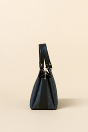 Monogram Metal Aksesuarlı Satchel Çanta - Siyah