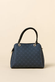 Monogram Metal Aksesuarlı Satchel Çanta - Siyah