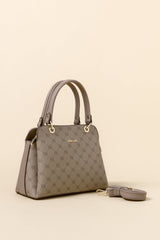 Monogram Metal Accessory Satchel Bag - Mink