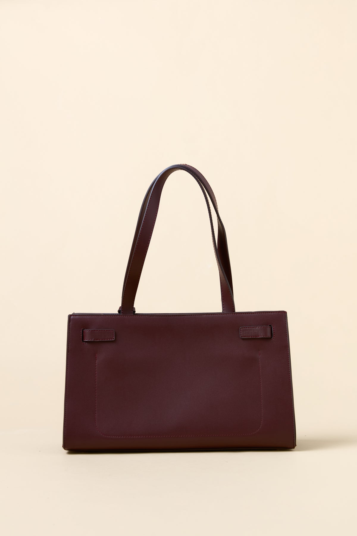 Metal Accessory Tote Bag - Burgundy