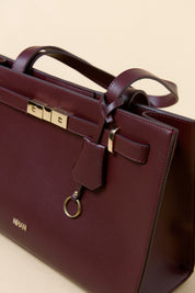 Metal Accessory Tote Bag - Burgundy