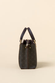Monogram Metal Aksesuarlı Tote Çanta - Kahve