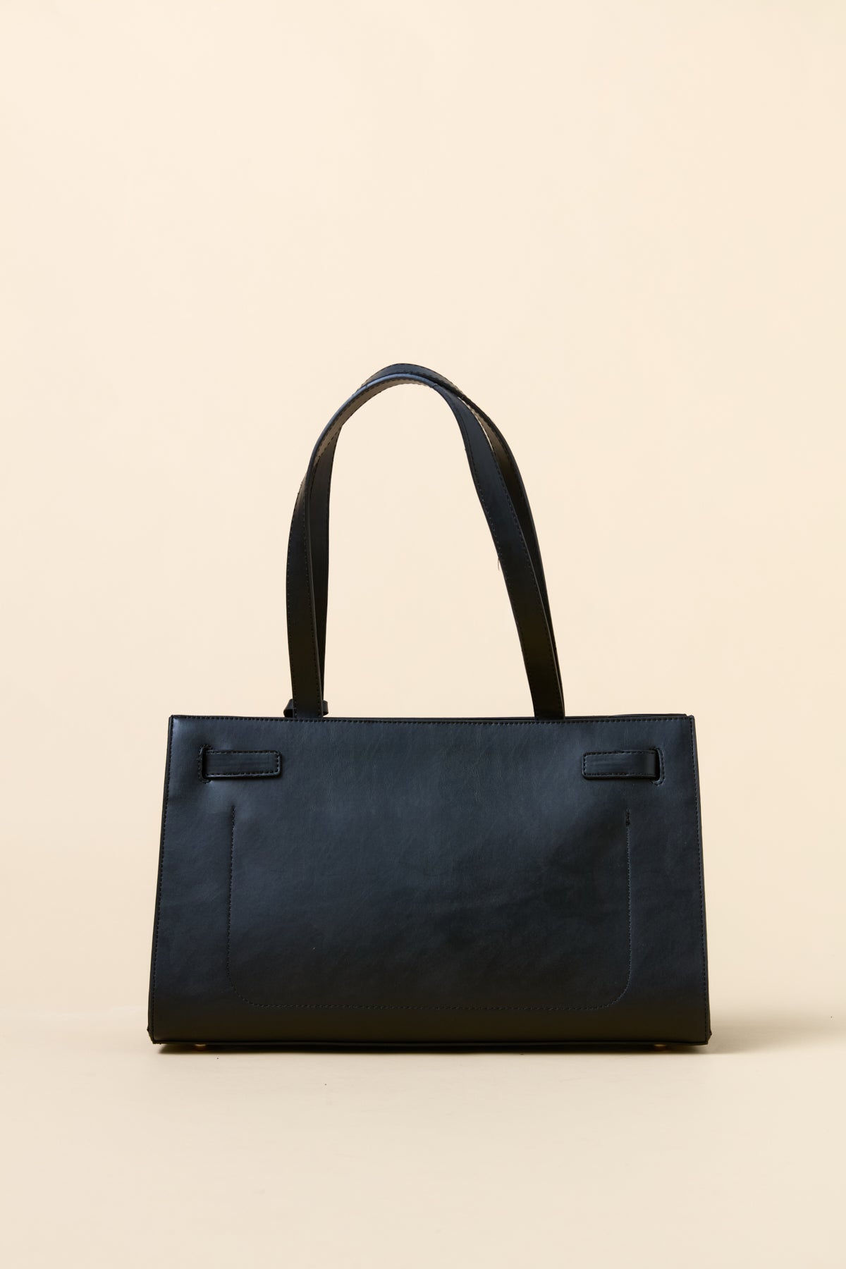 Metal Aksesuarlı Tote Çanta - Siyah