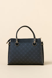 Monogram Tote Bag with Metal Accessories - Black
