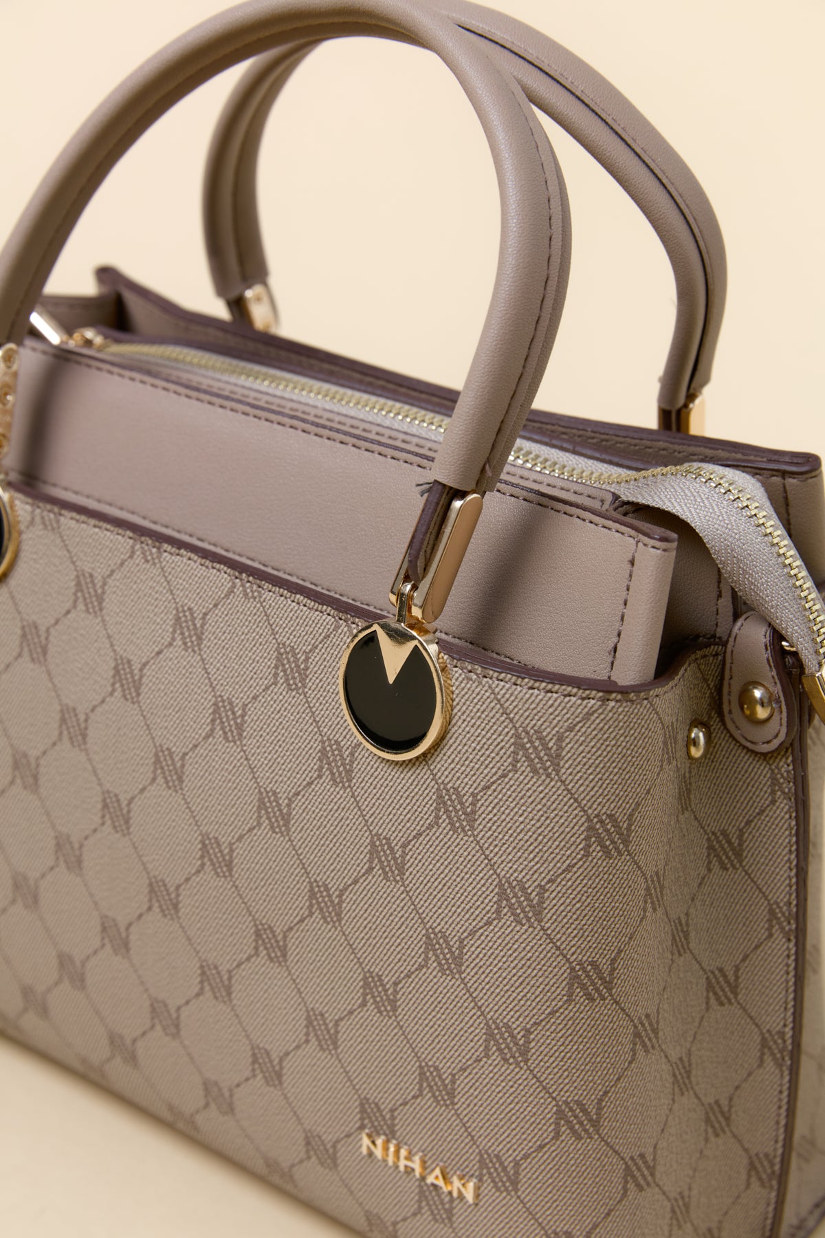 Monogram Metal Accessory Tote Bag - Mink