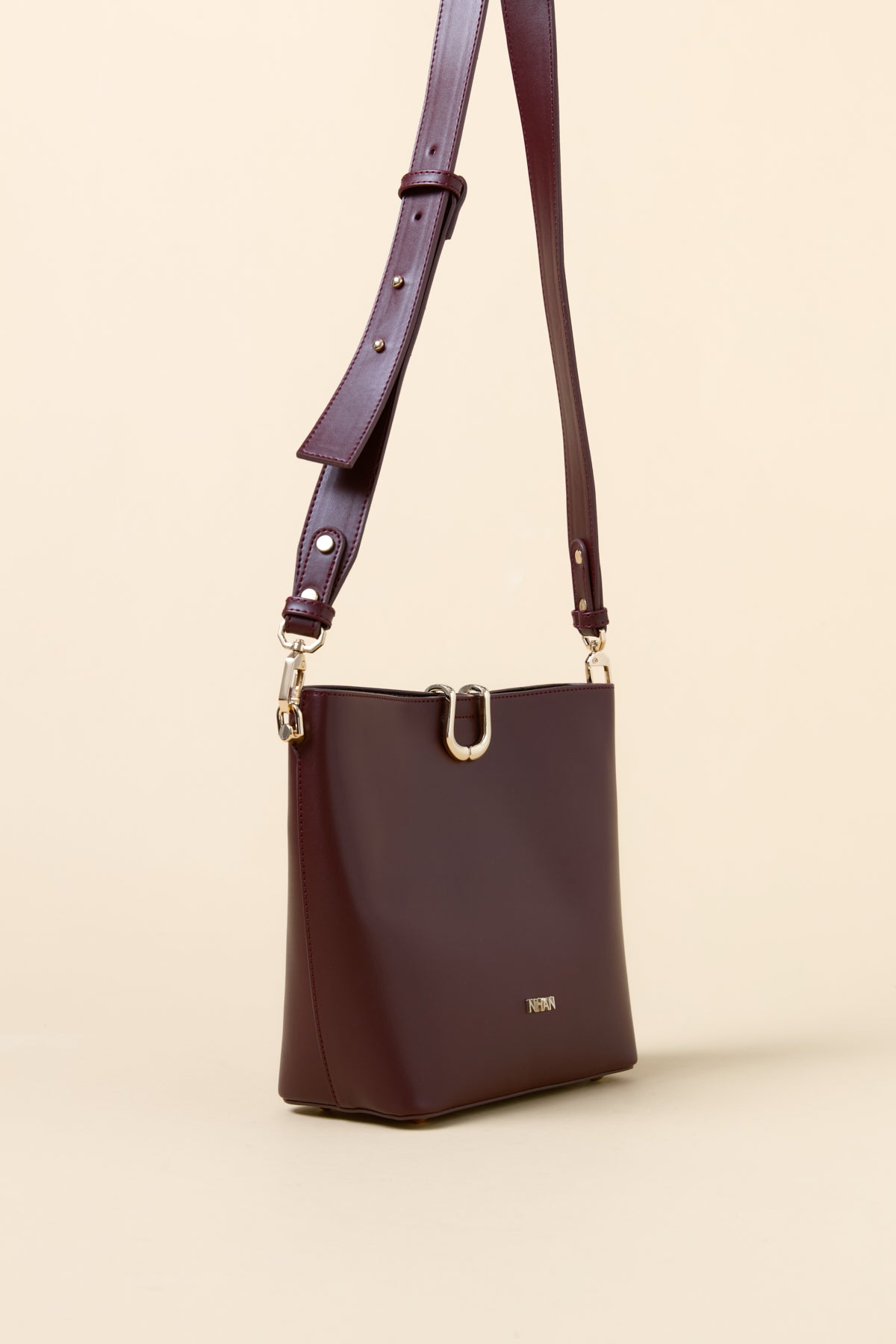 Metal Detaylı Shopper Çanta - Bordo