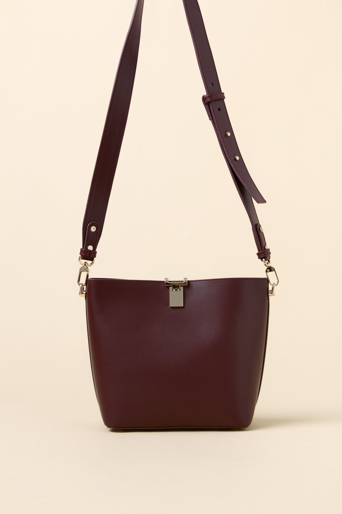 Metal Detaylı Shopper Çanta - Bordo