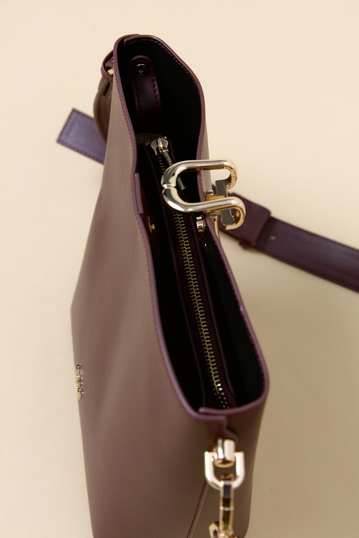 Metal Detaylı Shopper Çanta - Bordo