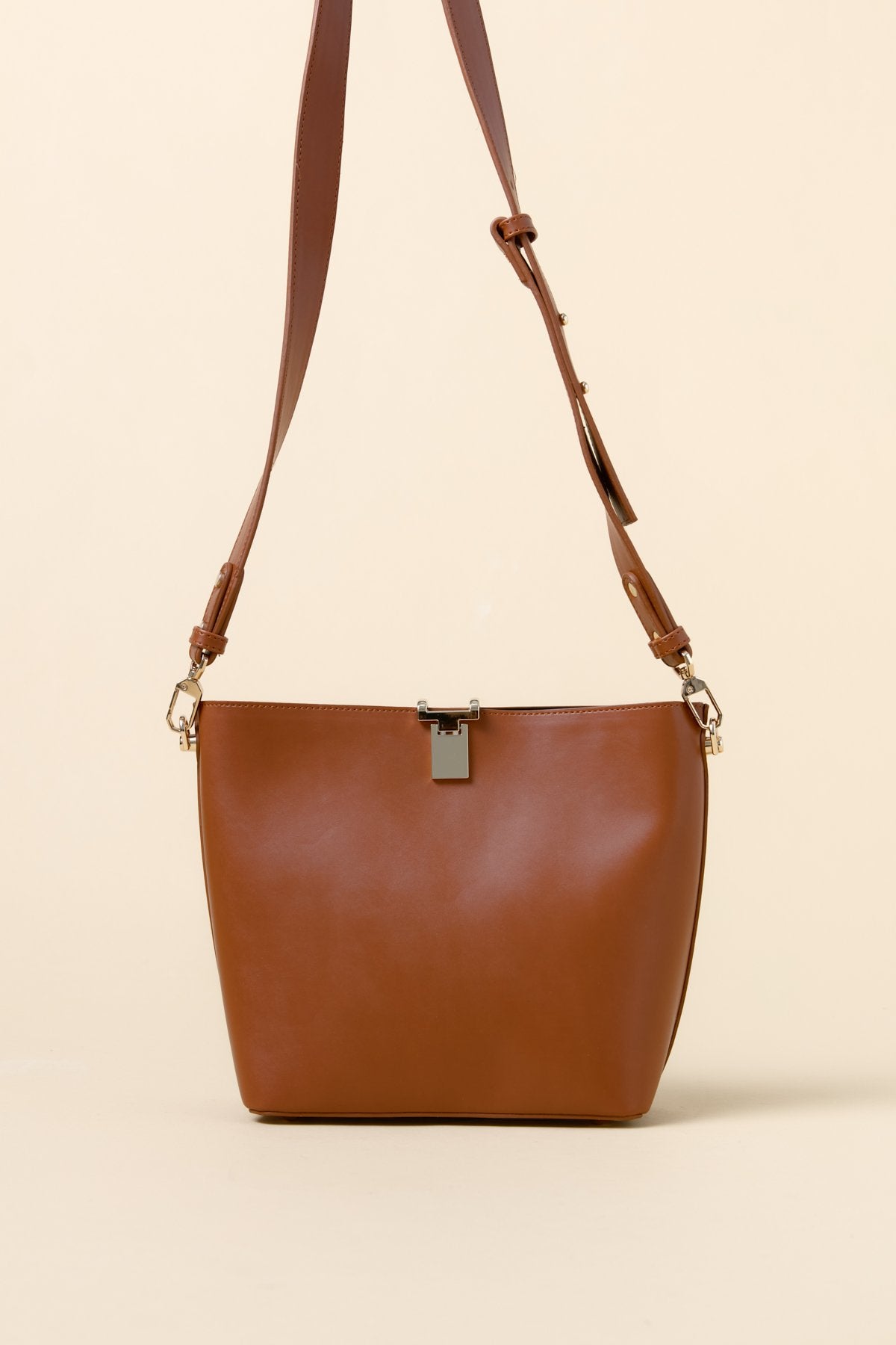 Metal Detaylı Shopper Çanta - Taba