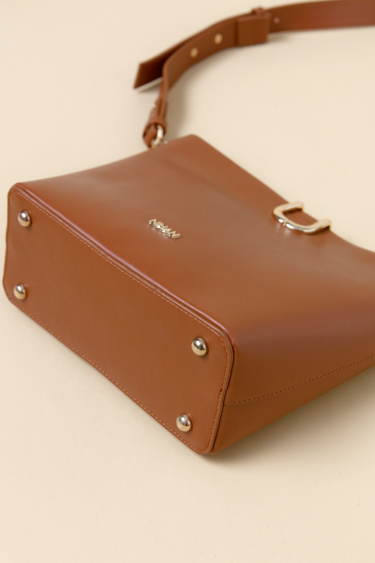 Metal Detaylı Shopper Çanta - Taba