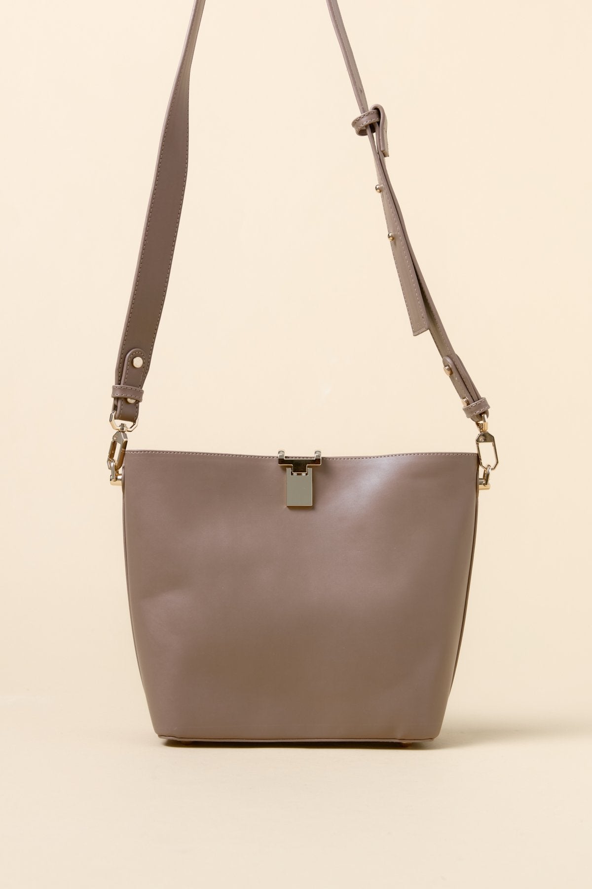 Metal Detail Shopper Bag - Mink