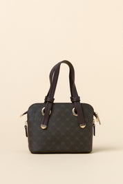 Monogram Metal Detaylı Tote Çanta - Kahve