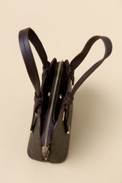 Monogram Metal Detaylı Tote Çanta - Kahve