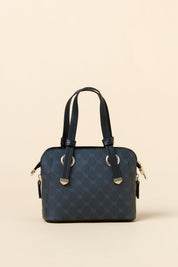 Monogram Tote Bag with Metal Detail - Black