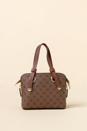 Monogram Tote Bag with Metal Details - Tan