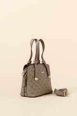 Monogram Tote Bag with Metal Details - Mink