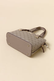 Monogram Tote Bag with Metal Details - Mink