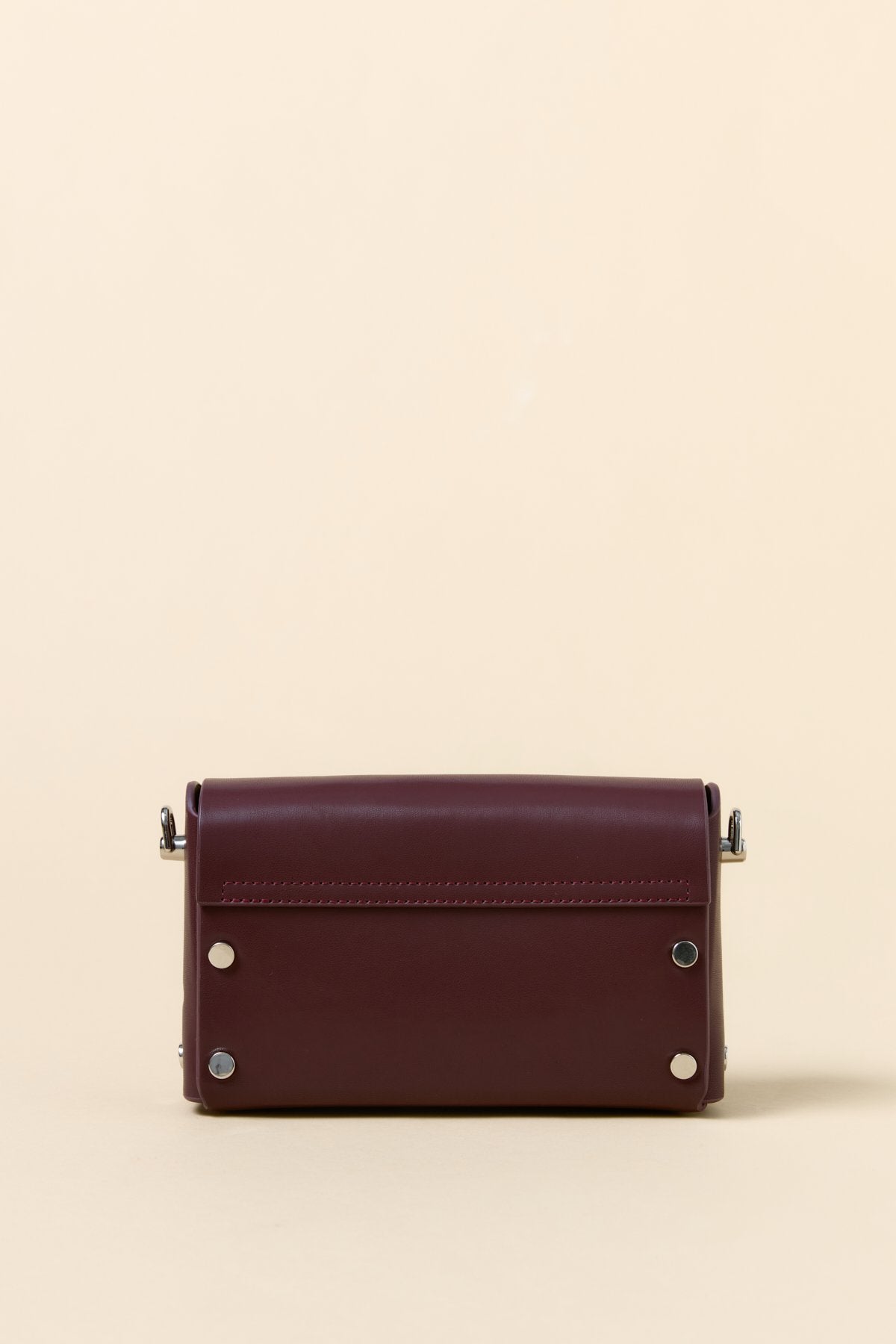 Metal Clasp Crossbody Bag - Burgundy
