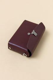 Metal Clasp Crossbody Bag - Burgundy