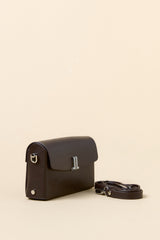Metal Clasp Crossbody Bag - Brown