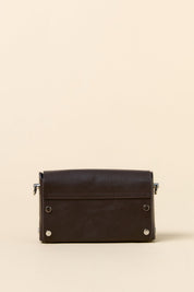 Metal Clasp Crossbody Bag - Brown