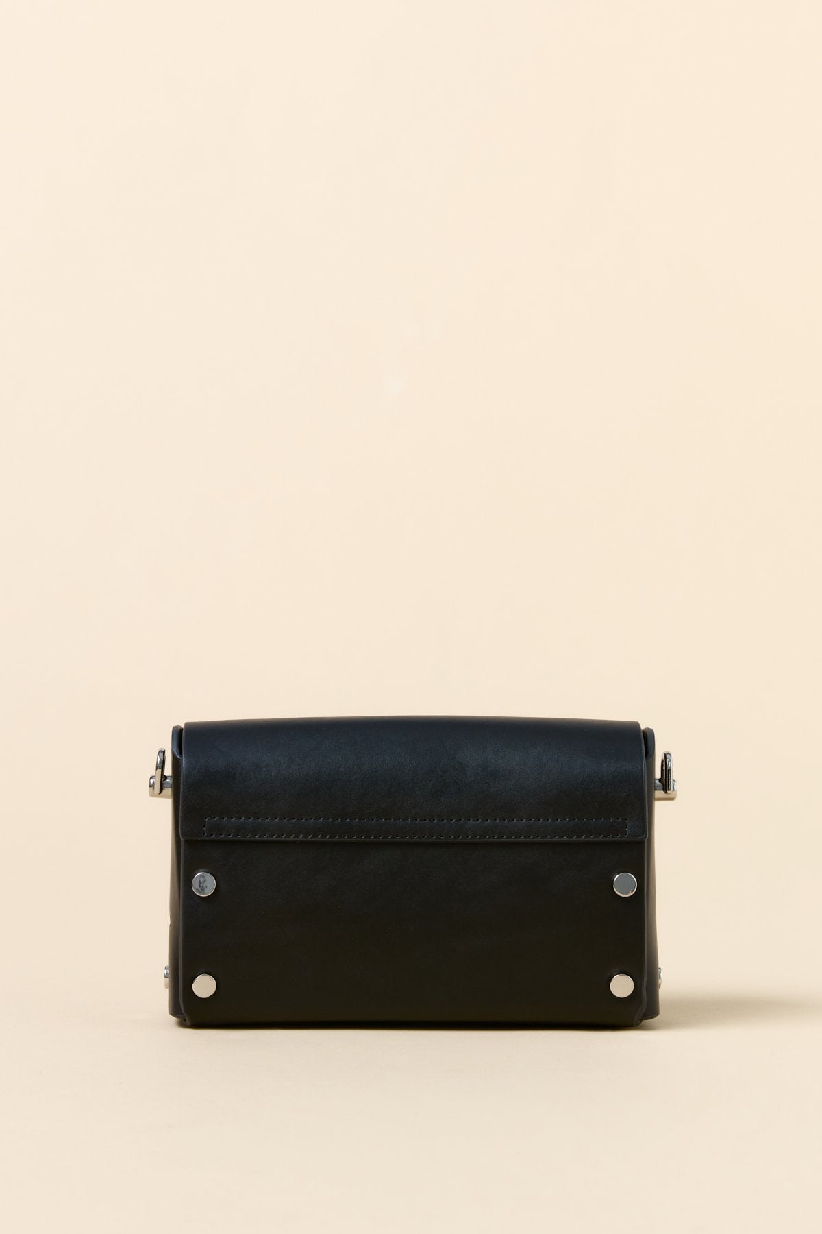 Crossbody Bag with Metal Closure - Black