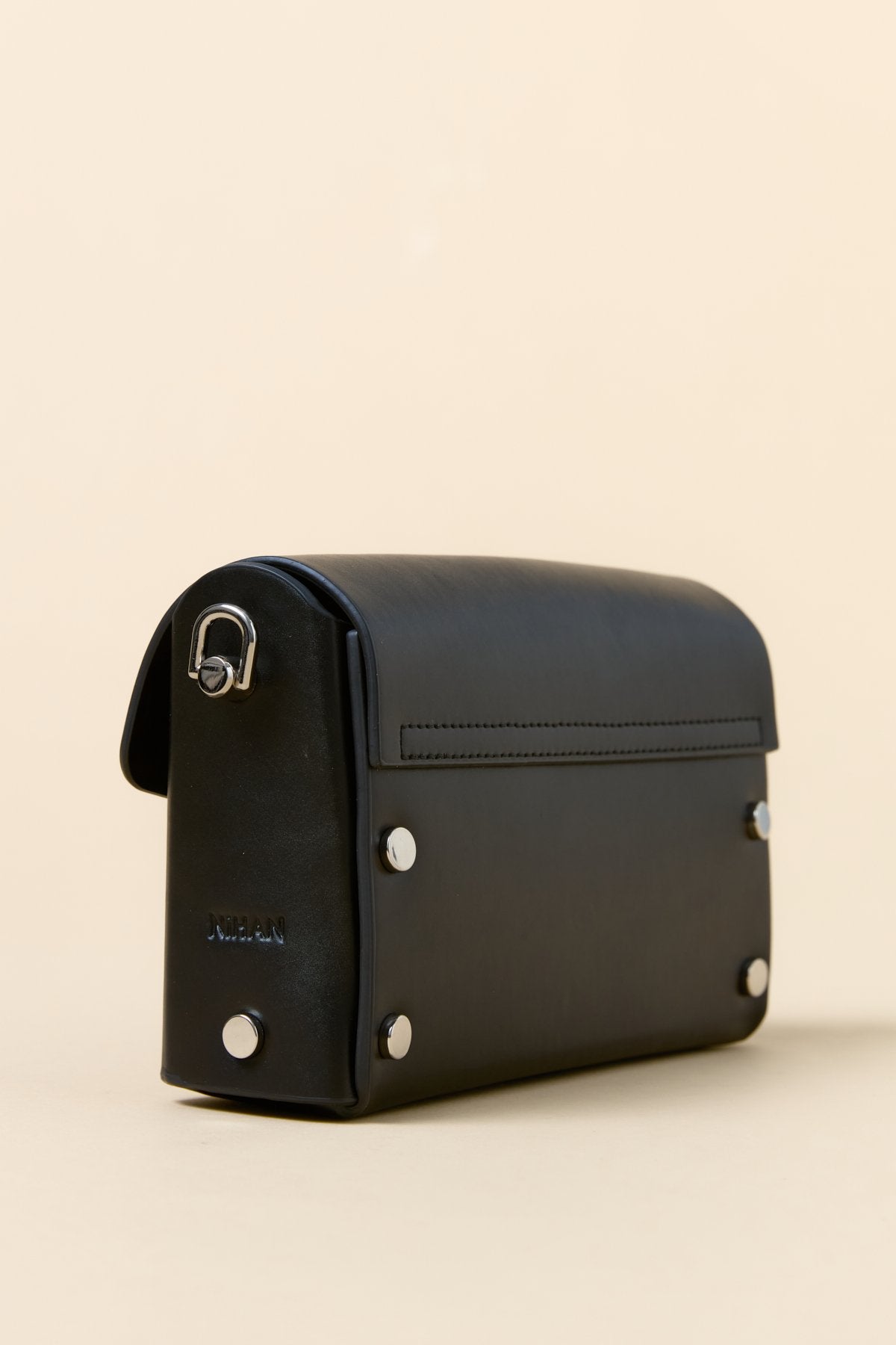 Crossbody Bag with Metal Closure - Black