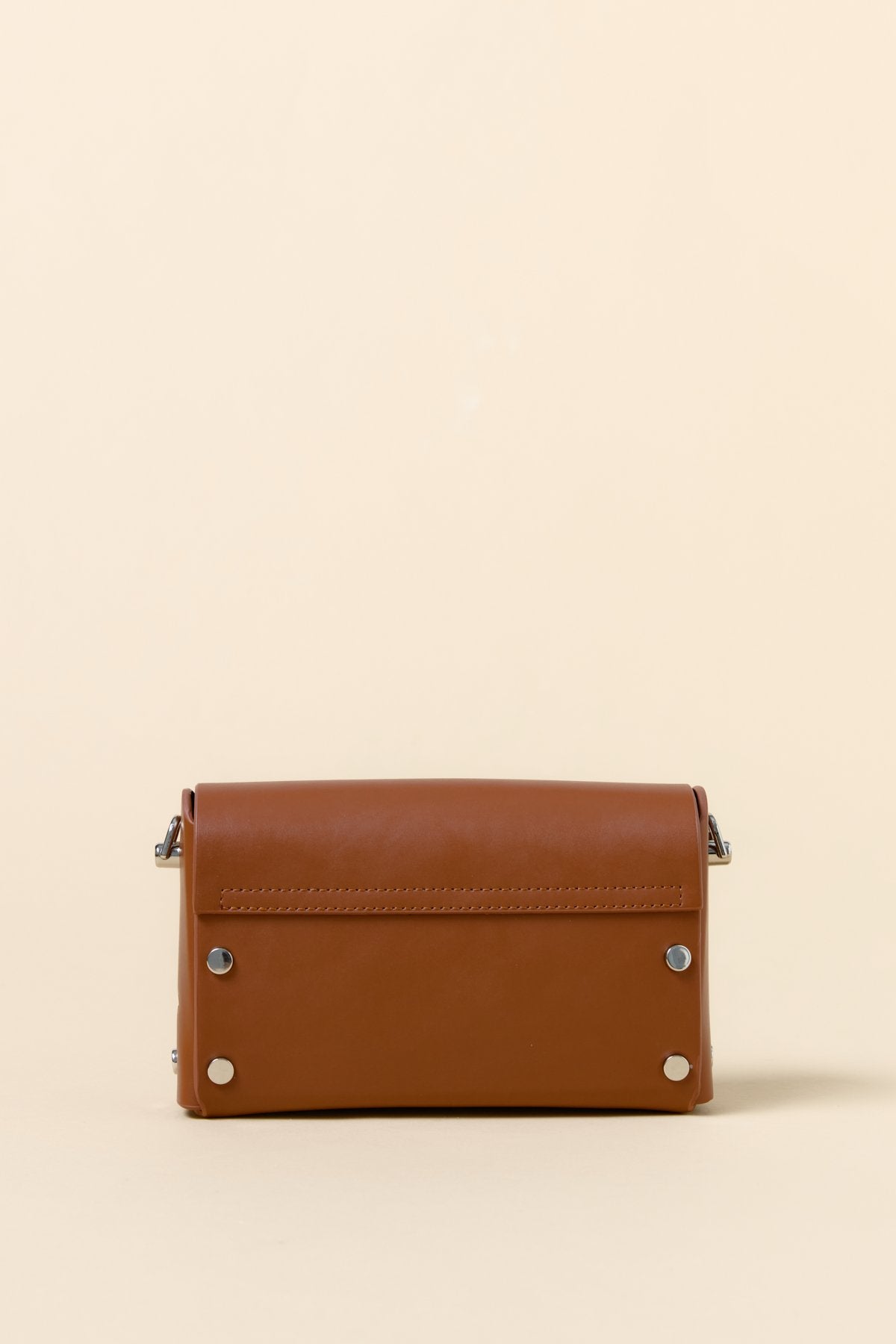 Metal Clasp Crossbody Bag - Tan
