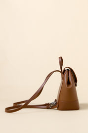 Backpack with Metal Closure - Tan