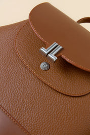 Backpack with Metal Closure - Tan