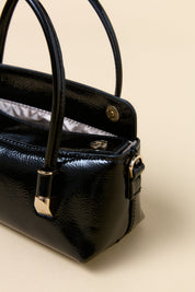Mini Evening Dress Clutch Bag - Patent Leather Black