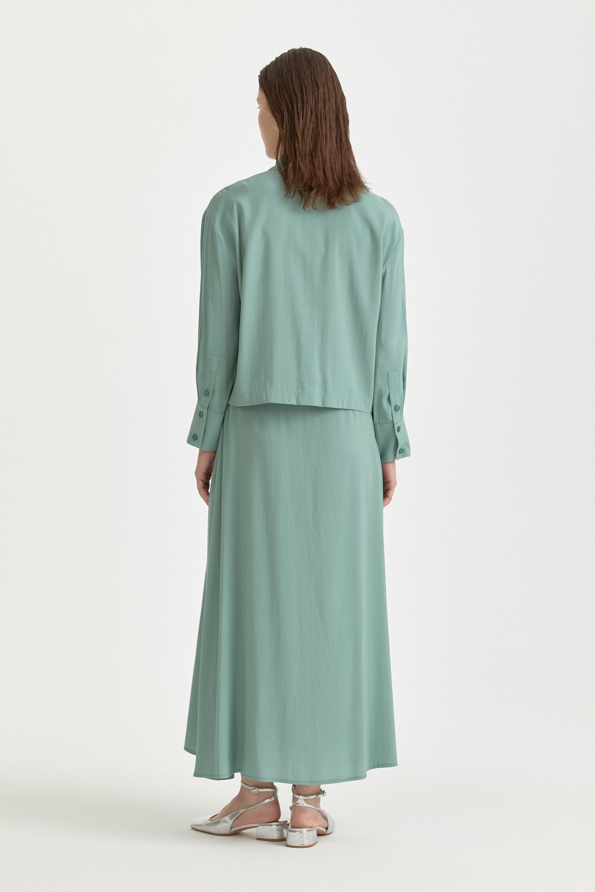 Modal Skirt Shirt Set - Mint