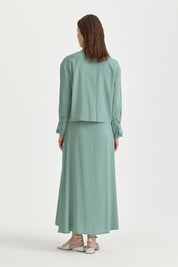 Modal Skirt Shirt Set - Mint