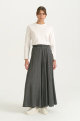 Modal Skirt Trousers - Dark Grey