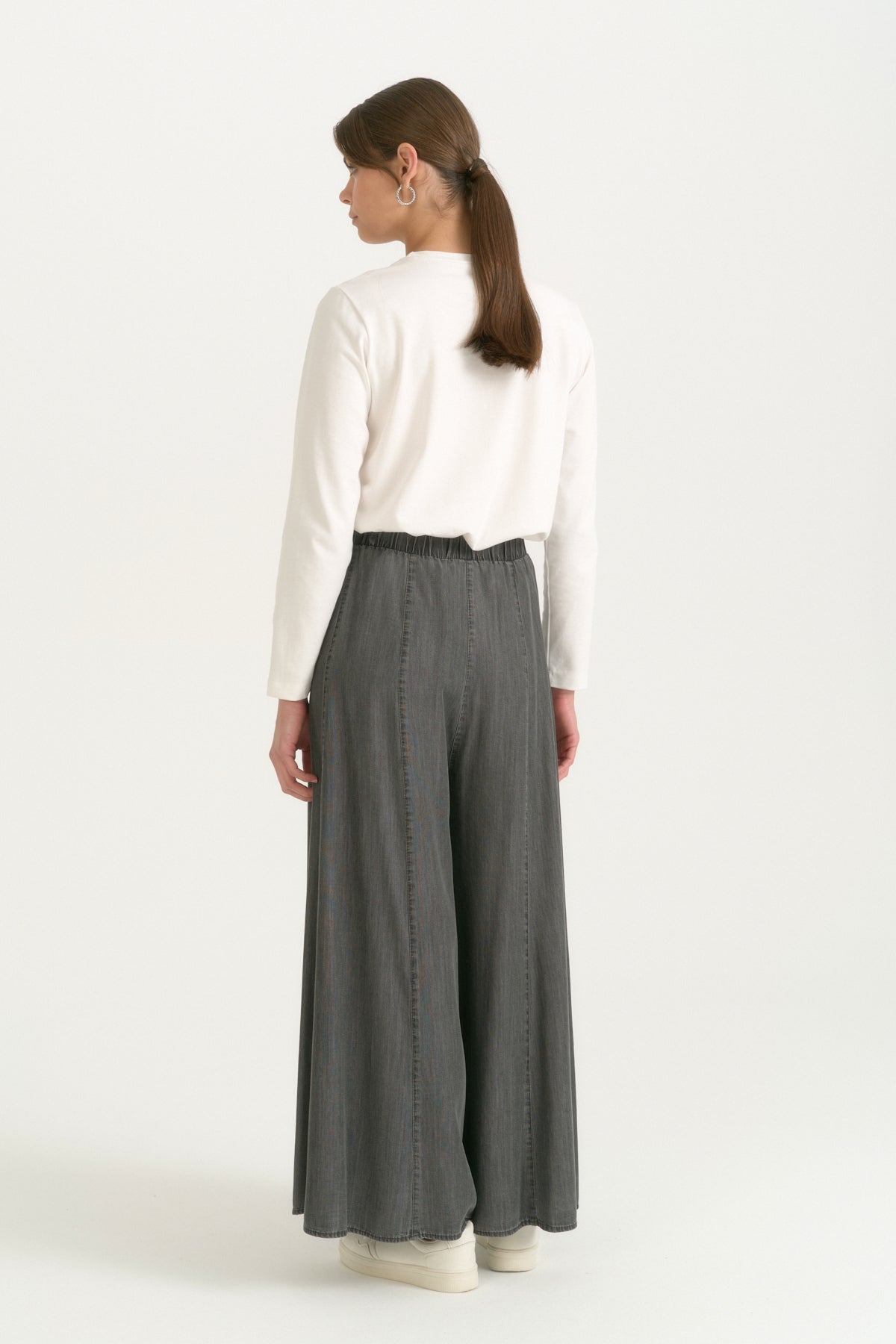 Modal Skirt Trousers - Dark Grey