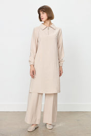 Modal Pantolon Tunik Takım - Bej