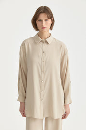 Modal Pantolon Tunik Takım - Bej