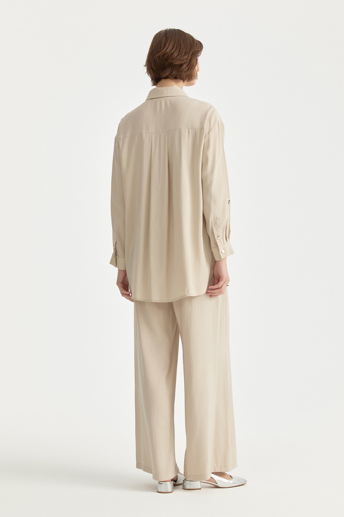 Modal Pantolon Tunik Takım - Bej