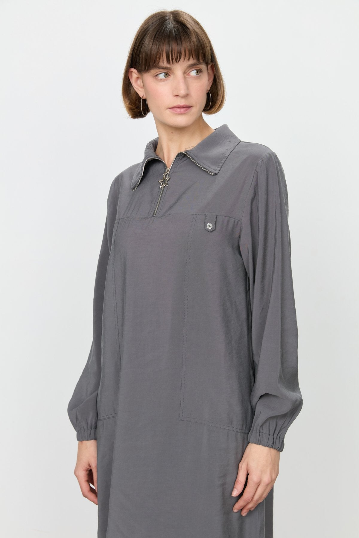 Modal Pantolon Tunik Takım - Füme