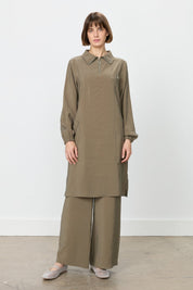 Modal Pantolon Tunik Takım - Haki