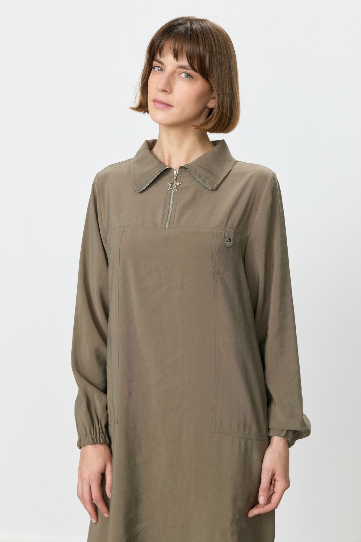 Modal Pantolon Tunik Takım - Haki