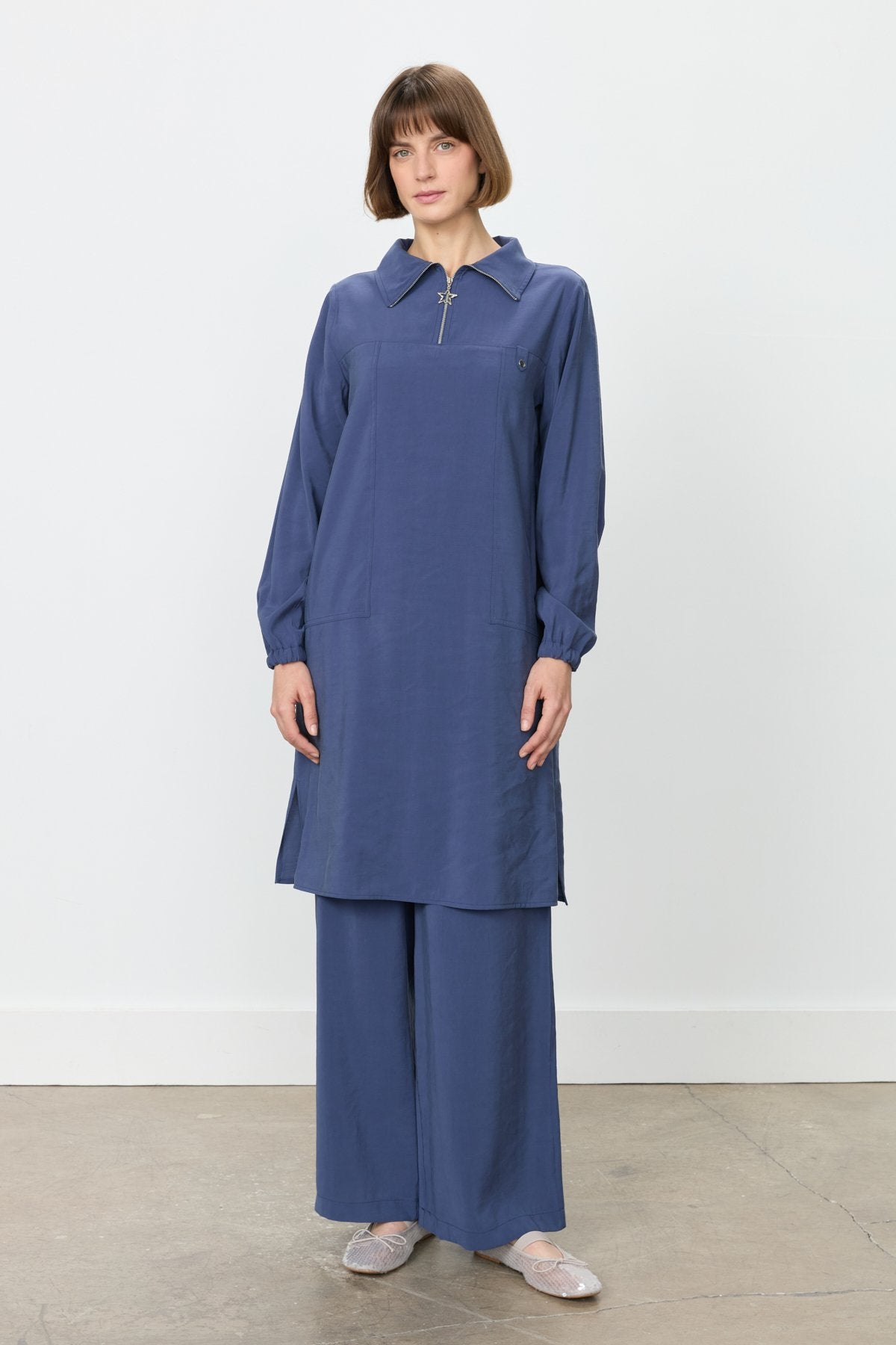 Modal Pantolon Tunik Takım - İndigo