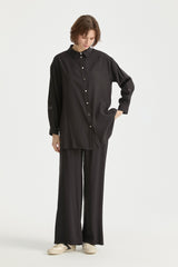 Modal Pantolon Tunik Takım - Siyah